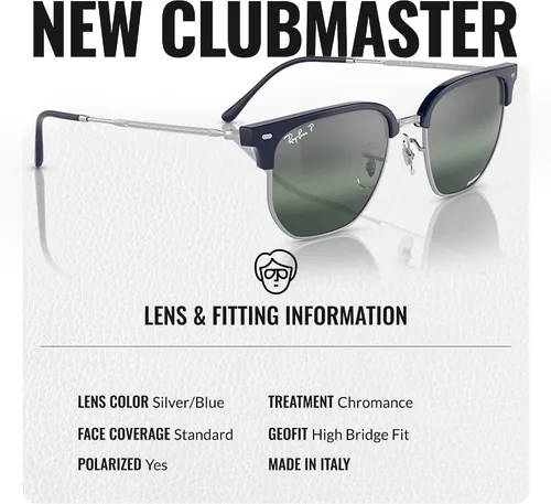 Vista 22 de Ray-Ban RB4416 NEW CLUBMASTER - Gafas de sol de forma cuadrada redonda con kit oficial de gafas