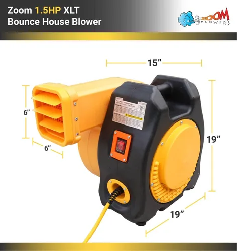 Vista 5 de Zoom Blowers XLT - Soplador inflable para castillo de salto animoso, toboganes de agua y carrera de obstáculos, eléctrico, eficiente de energía