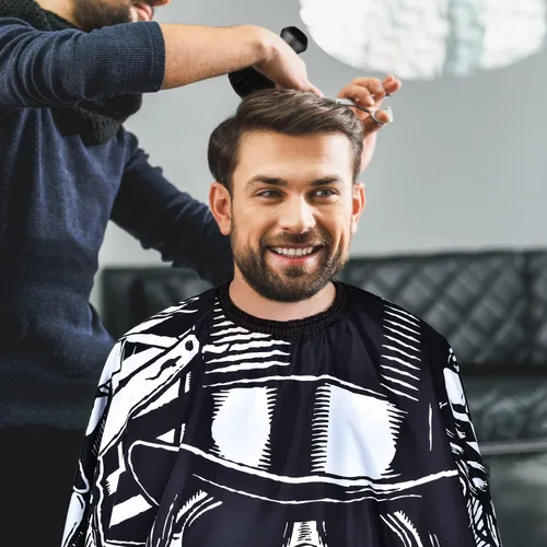 Vista 7 de Waterproof Hair Cutting Cape Polyester Salon Barber Cape Adjustable Collar