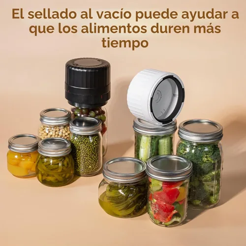 Vista 4 de HTPOW Sellador al vacío eléctrico para frascos Mason – Kit automático de sellado al vacío para frascos Mason, Sellador al vacío para todos