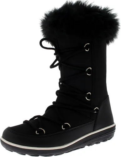 Vista 8 de Polar Products - Botas térmicas para lluvia y nieve para invierno, impermeables Cardy de cuero negro