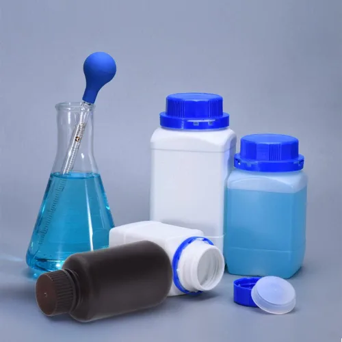 Vista 8 de Othmro 5 recipientes de plástico de 0.5 onzas, botellas de reactivo químico de laboratorio, botellas de almacenamiento sólido líquido de boca