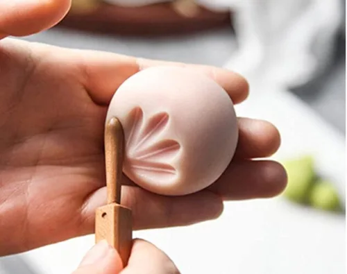 Vista 5 de WellieSTR 1 herramienta de madera para trabajar a mano, barra de madera para hornear, postre, jabón de bricolaje, Wagashi, pastel de luna, dulces
