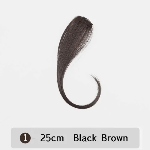 Vista 2 de Extensión de cabello humano con clip para mujer, fácil de usar, 1 pieza de 10 pulgadas, color negro y marrón