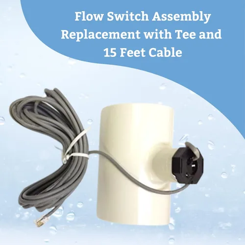 Vista 5 de Conjunto de interruptor de flujo con kit de reemplazo en T para generadores de cloro GLX-FLO-RP Hayward(R)* - Cable de 15 pies Detección de flujo