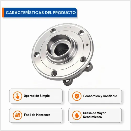 Vista 4 de PAROD 513253 2 piezas Conjunto de cubo de rodamiento de rueda delantera para Audi A3 Quattro Q3 TT 12-18 VW Beetle 09-17 CC 07-16 Eos 10-14 Golf