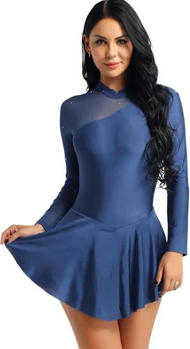 Vista 10 de easyforever Vestido de ballet latino para mujeres, adolescentes, uniforme de equipo de patinaje, falda tutú, leotardo