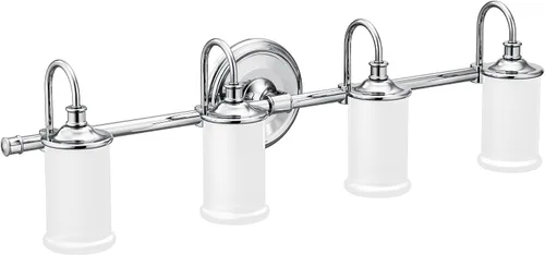 Vista 22 de Moen YB6461ORB Belfield - Accesorio de tocador de baño de doble montaje con 1 luz con vidrio esmerilado, bronce aceitado