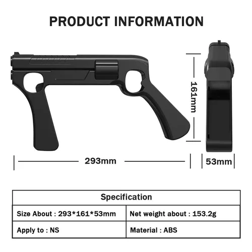 Vista 3 de Compatible For Splatoon3 Gun Shape Handgrip Sense Controller Grip for NS Switch Oled Game Controller Stand Gaming Accessories