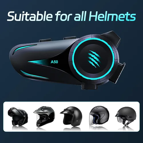 Vista 6 de Casco de motocicleta Bluetooth con altavoz para casco de exterior, con cancelación de ruido, auriculares inalámbricos Bluetooth ultrafinos