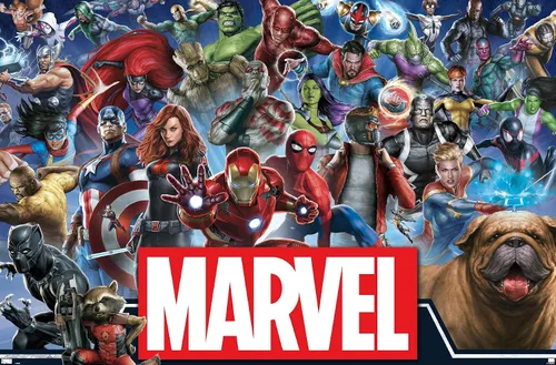 Vista 20 de Trends International Marvel Comics - Póster de pared de héroes del universo Marvel, 14.725 x 22.375 pulgadas, versión enmarcada de madera de granero