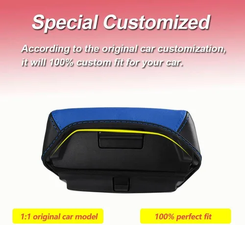 Vista 5 de Funda para el reposabrazos de la consola central, de piel, antiarañazos, de protección, accesorios de decoración interior, para Tesla Model 3 Negro