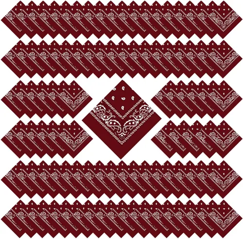 Vista 11 de 100 bandanas a granel, bandanas de cachemira para hombres y mujeres