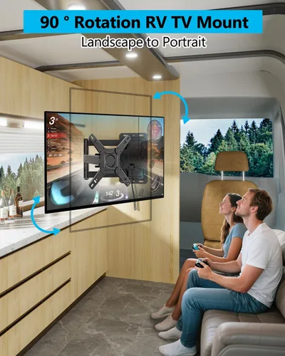 Vista 2 de FORGING MOUNT Soporte de pared vertical para TV RV con cerradura con horizontal a vertical para televisores y monitores de 13 a 43 pulgadas, soporte