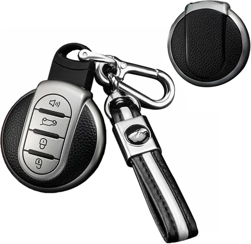 Vista 8 de SANRILY Funda de cuero para llave Mini Key Case Shell Key Holder con llavero, Azul