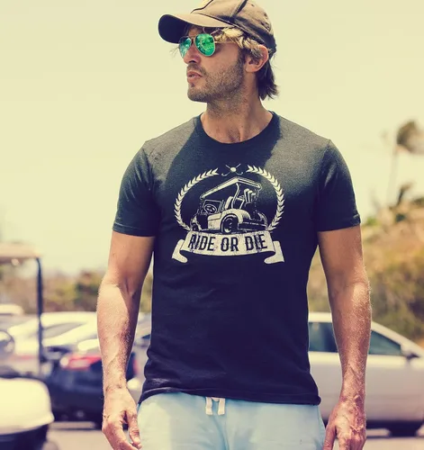 Vista 3 de Camisetas de golf divertidas para hombre, diseño gráfico Best Dad by Par