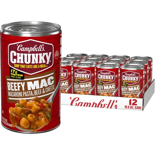 Vista 12 de Campbell's Chunky Beefy Mac Soup, lata de 18.8 oz