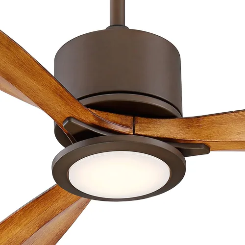 Vista 3 de Ventilador de techo de 3 aspas con clasificación húmeda de bronce de 56 "Rally con control remoto de luz LED