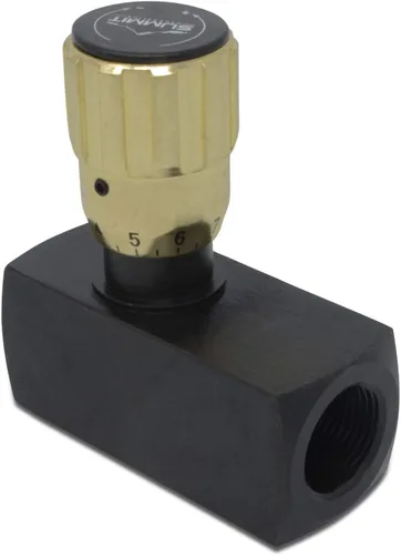 Vista 4 de Summit Hydraulics Válvula de control de flujo variable ajustable en línea hidráulica w/flujo de revolución libre, 3/4" NPT