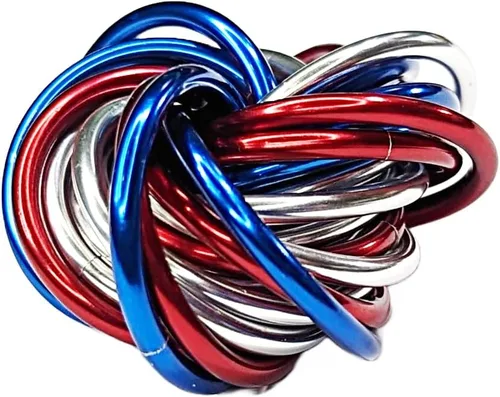 Vista 43 de Bola Fidget Möbii (MultiColor): Herramienta de juguete silenciosa para aliviar el estrés, ansiedad y estimular el ADHD para el hogar, viajes Cromo