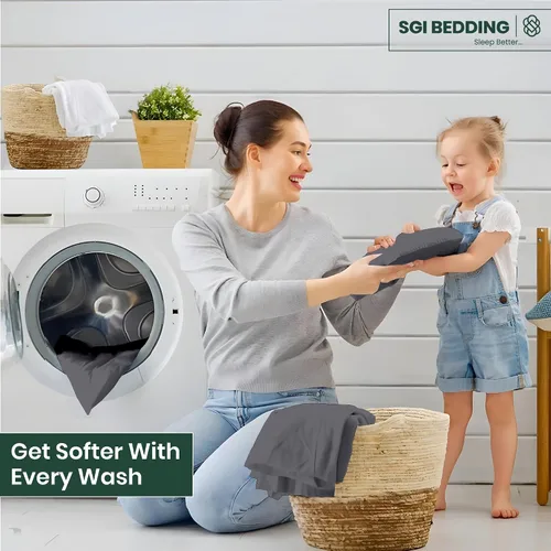 Vista 7 de SGI bedding Juego de sábanas tamaño matrimonial de lujo de 4 piezas, 100% viscosa de bambú cultivada orgánicamente, ultra suave, refrescante