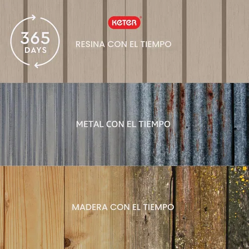 Vista 9 de Keter Store-It-Out MIDI - Cobertizo de almacenamiento de resina para exteriores, gabinete horizontal resistente a la intemperie para botes