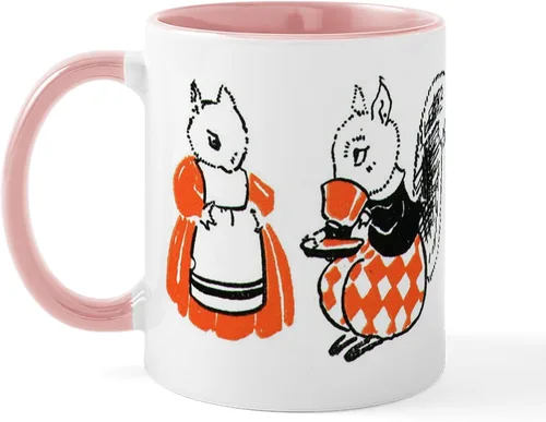 Vista 32 de CafePress Taza navideña de ardilla de 11 oz (11.0 fl oz) taza de café de cerámica
