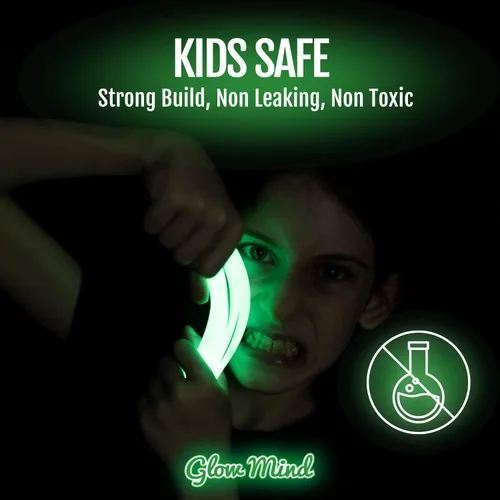 Vista 3 de 300 varillas de brillo ultra brillantes a granel – Paquete de suministros de fiesta de Halloween que brillan en la oscuridad – 8 pulgadas Glowsticks