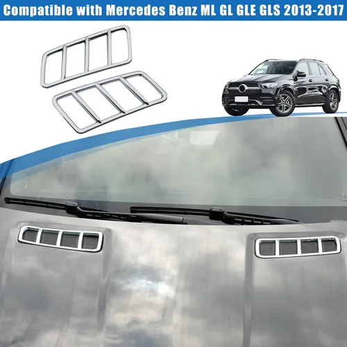 Vista 4 de Ajuste de la etiqueta engomada de la capilla del techo del motor del ABS Chrome para Mercedes Benz ML GL GLE GLS 2013-2017