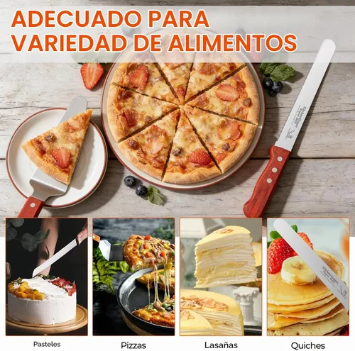 Vista 5 de Juego de 4 piezas para cortar pasteles para boda, con 2 cuchillos y 2 servidores, mango de madera y cortador de pastel de acero inoxidable