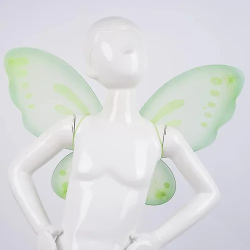 Vista 3 de Alvivi Alas de mariposa alas de hadas de mariposa alas de ángel con purpurina alas de princesa para niños y niñas fiesta de Navidad cosplay verde
