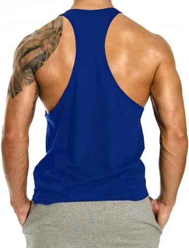 Vista 2 de InleaderStyle Camiseta sin mangas de gimnasio para hombre, con espalda en Y, fitness, culturismo, entrenamiento muscular, camiseta sin mangas