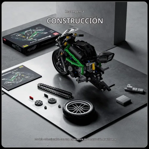 Vista 3 de Conjuntos de construcción de kits de modelo de motocicleta Mould King, kit de construcción de modelo de bicicleta 23002, juguetes de construcción