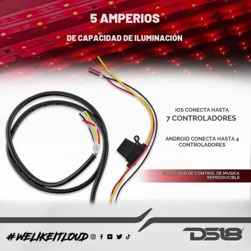 Vista 3 de DS18 AUDIO LED-BTC LED Bluetooth Control – BT 4.0 más rápido y más largo, funciona con Apple y Andriod, resistente al agua IP65, aplicaciones de 12