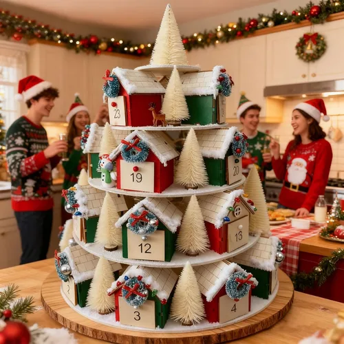 Vista 7 de Sumind 96 piezas de mini árboles de cepillo para botellas, pequeños árboles de Navidad artificiales con base de madera, mini árbol de sisal