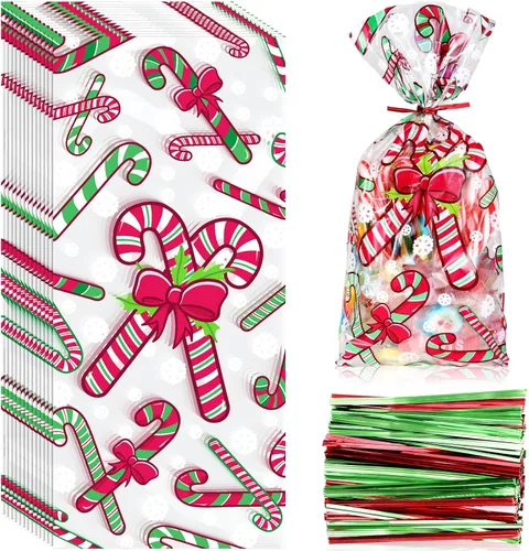 Vista 8 de Zhanmai 150 bolsas de celofán del mes de la historia negra, bolsas de regalo transparentes de galletas con giro para suministros de fiesta