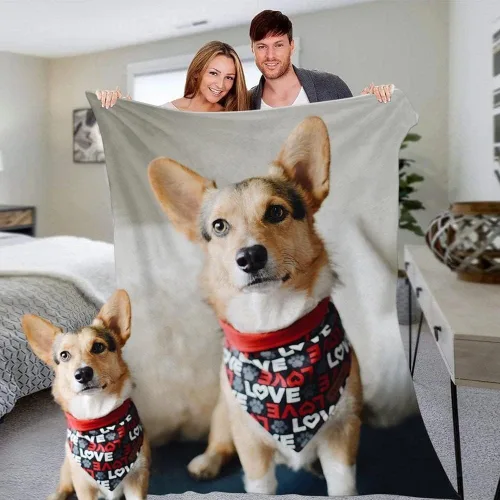 Vista 3 de VEELU Manta personalizada con imagen, mantas de fotos personalizadas con imagen, manta para el día de la madre para mamá papá, regalos