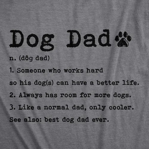 Vista 2 de Camiseta divertida con definición de perro y papá para hombre, para el día del padre, mascota, cachorro, amante de los animales, camiseta gráfica