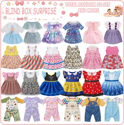 Vista 2 de Alive - Ropa y accesorios para muñecas de bebé, 12 juegos de ropa de muñeca para muñecas de 12, 13, 14, 15, 16 pulgadas, ropa de muñeca de bebé