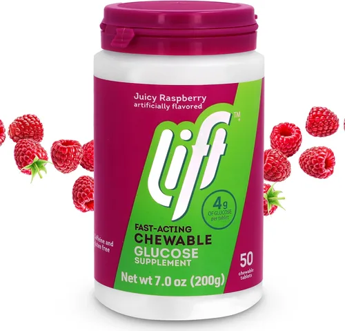 Vista 12 de Lift Glucosa, tabletas energéticas masticables de glucosa de acción rápida, arándano, tarro de 50 unidades (paquete de 1) Chewable glucose tablets