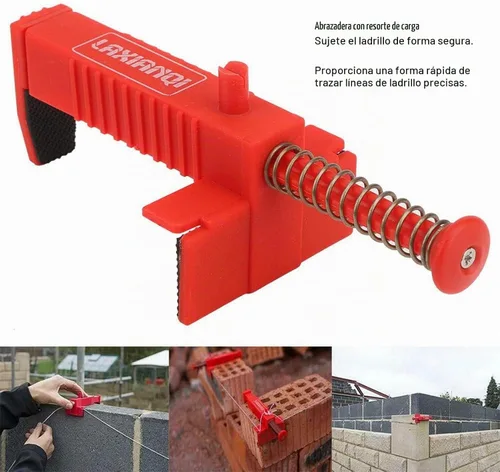 Vista 3 de Herramientas de fontanero de revestimiento de ladrillo 2PCS Herramienta de medición de nivelación de ladrillos para construcción de edificios (rojo)
