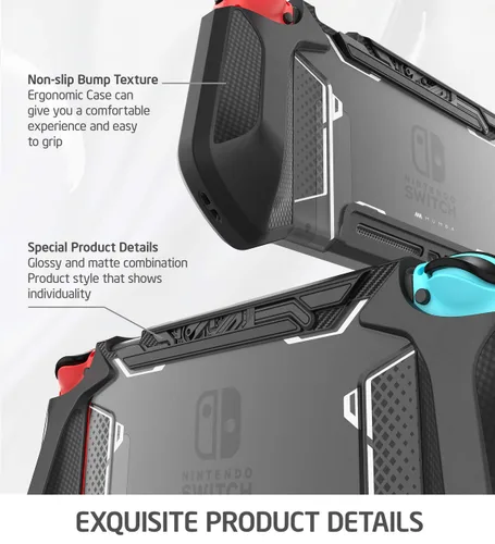 Vista 6 de Mumba Dockable Case Compatible for Nintendo Switch (2017 Realease), [Blade Series] TPU Grip Protective Cover Case with Ergonomic Design and Comfort