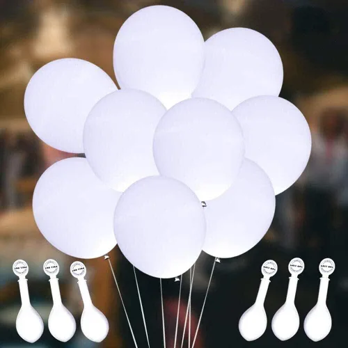 Vista 9 de Paquete de 30 globos LED, luces blancas para fiesta de cumpleaños y decoración de bodas Blanco 30