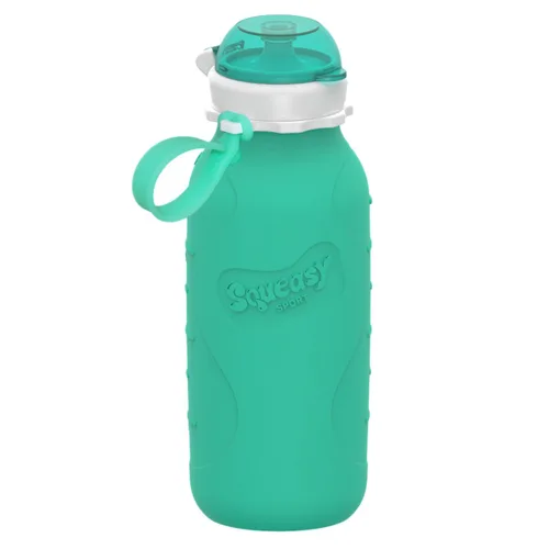 Vista 25 de Aqua 3.5 oz Squeasy Snacker - Bolsa de comida reutilizable de silicona a prueba de derrames - para alimentos blandos y líquidos - Agua, salsa