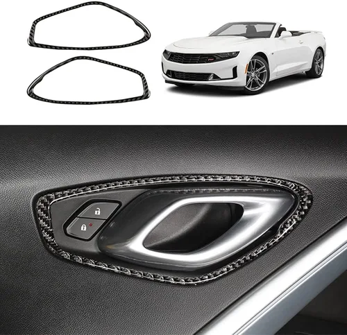 Vista 12 de Calcomanía de fibra de carbono para perilla de ventilación de aire acondicionado, cubierta interior para Chevrolet Camaro 2016 2017 2018 2019 2020