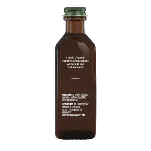 Vista 2 de Simply Organic Extracto de almendras, frasco de vidrio de 4 onzas, sabor vegano cálido sin azúcar para postres, café y batidos
