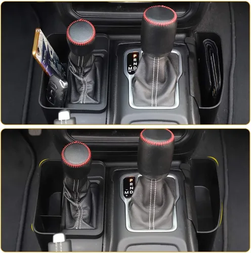 Vista 7 de Savadicar JL GearTray - Caja de almacenamiento lateral para consola de cambios de transmisión automática, bandeja organizadora lateral para Jeep