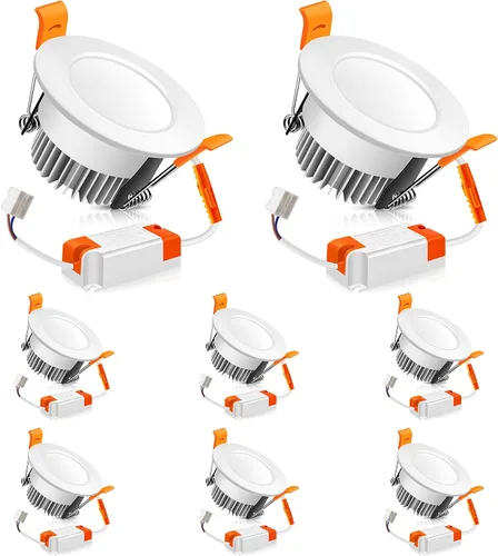 Vista 9 de LEDLightsWorld Iluminación empotrable LED regulable de 2 pulgadas, downlight, 3 W (equivalente a 35 W), luz blanca cálida de 3000 K, luz LED Negro
