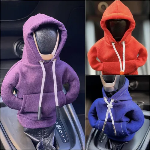 Vista 3 de Topaliving Sudadera con capucha para palanca de cambios de automóvil, divertida perilla de palanca de cambios, suéter para invierno, funda