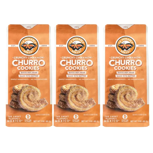 Vista 10 de Galletas de mantequilla mexicanas, 3.6 onzas (paquete de 3), hechas con mantequilla real e ingredientes simples por La Monarca Bakery